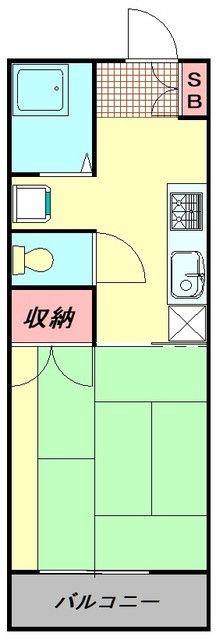 サンライズコーポ(1K/2階)の間取り写真
