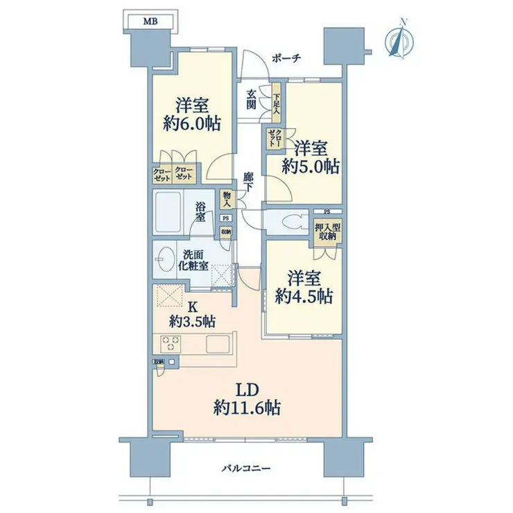 ドレッセ二子新地 15階階 間取り