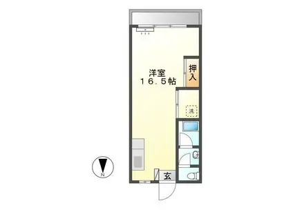 アビタシオン桔梗丘(ワンルーム/2階)の間取り写真