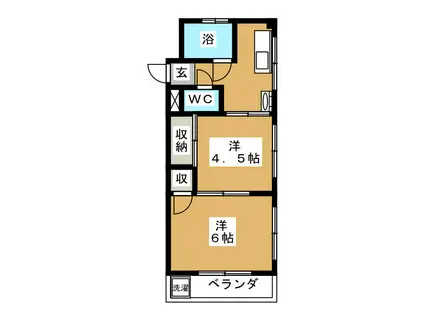 イモトマンション(2K/2階)の間取り写真