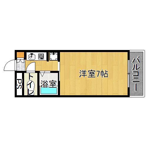キンキ加美ハイツ(1K/2階)の間取り写真