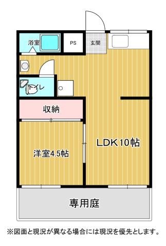 落合アパート.I(1LDK/2階)の間取り写真