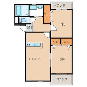 プレステージ加奈陀(2LDK/3階)の間取り写真
