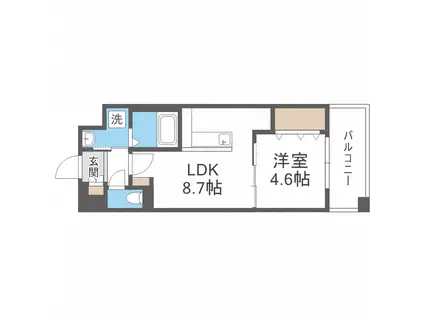 ケイス大橋(1LDK/10階)の間取り写真