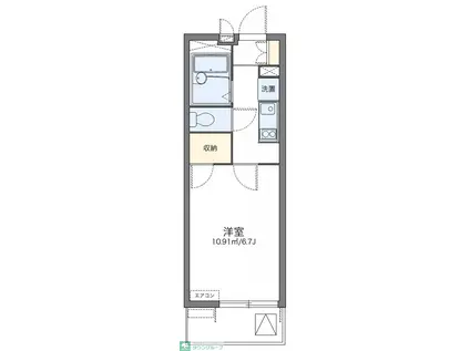 レオパレスウエスト ヴィレッジ(1K/3階)の間取り写真
