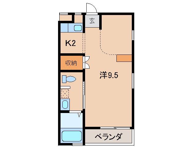 夢フォー・ラ園部(1K/2階)の間取り写真