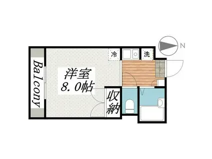 ブランドミール(1K/2階)の間取り写真