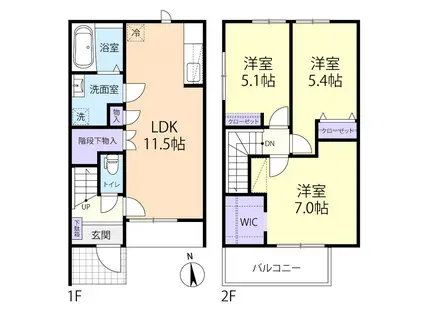 LA FRAISE B(3LDK/1階)の間取り写真