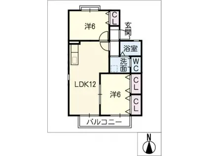 SHIERPI ANDOH(2LDK/1階)の間取り写真