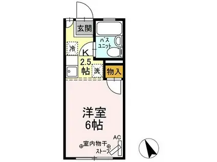 ベル・エポック(1K/2階)の間取り写真