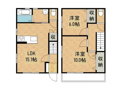 SKYFIELD B棟(2LDK/1階)の間取り写真