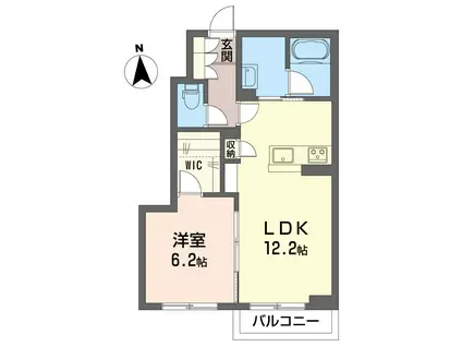 シャーメゾン田中(1LDK/1階)の間取り写真