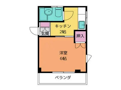 メゾンド・フローラ(1K/4階)の間取り写真