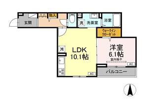 D PAINA松見町(1LDK/3階)の間取り写真