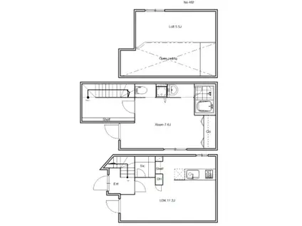 GLACIS(1LDK/4階)の間取り写真