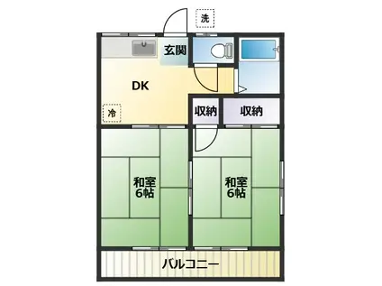 東京湾ハイツ(2DK/2階)の間取り写真
