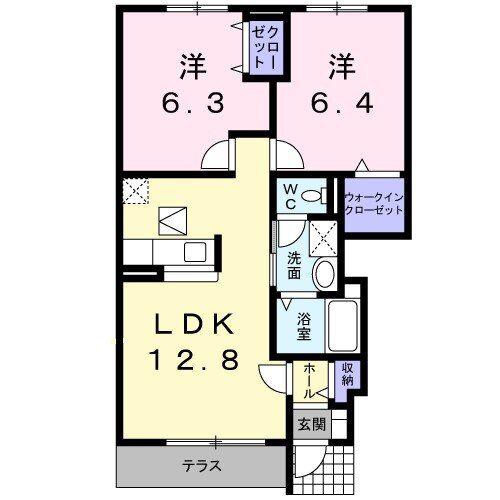 スワンKITAMURAC(2LDK/1階)の間取り写真