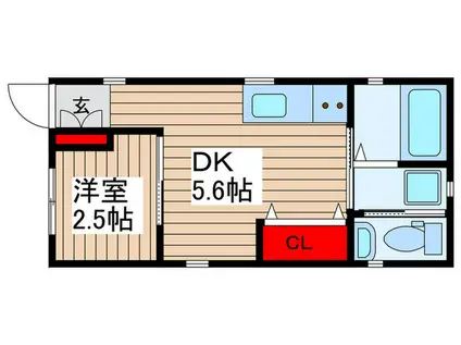 瑞和川口(1DK/1階)の間取り写真