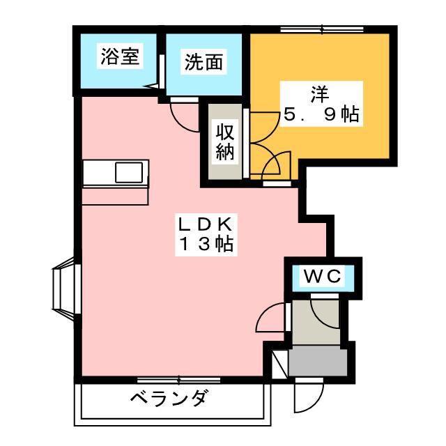 グランチェスタI(1LDK/1階)の間取り写真