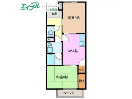 ベルテ・ユーキ(2DK/1階)の間取り写真