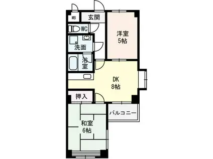 万代東マンション(2DK/2階)の間取り写真