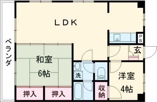 江藤ビル(2LDK/3階)の間取り写真