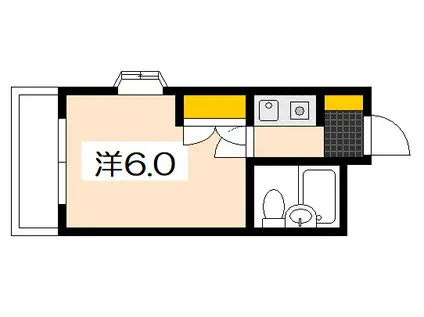 Uステージ五日市中央(1K/3階)の間取り写真