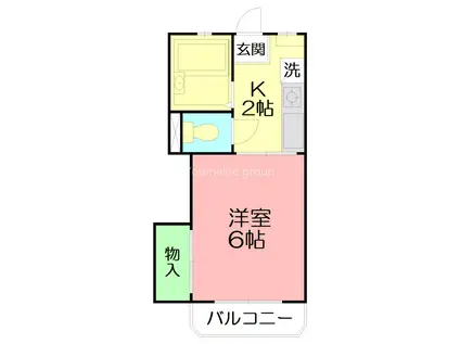 コーポクレイン(1K/2階)の間取り写真