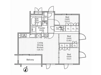 NIDO SAKURAGAOKA(3LDK/3階)の間取り写真