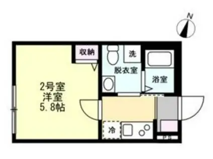 ベイルーム橋本GRANDE(1K/1階)の間取り写真