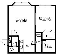 パークアベニュー新富(1LDK/1階)の間取り写真