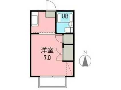 アップルハウス(1K/1階)の間取り写真