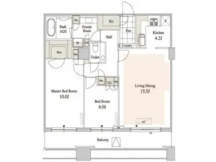 タワーコート北品川(2LDK/36階)の間取り写真