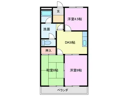 エクセル東山(3DK/2階)の間取り写真