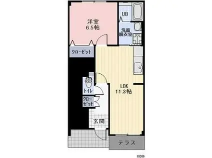 イーストサイドフジ(1LDK/1階)の間取り写真