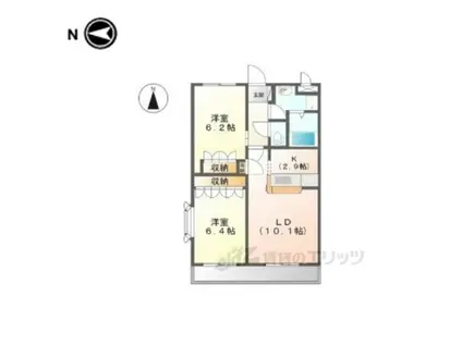 リベルテ(2LDK/2階)の間取り写真