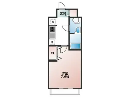 エステムコート難波サウスプレイスVエレージュ(1K/4階)の間取り写真