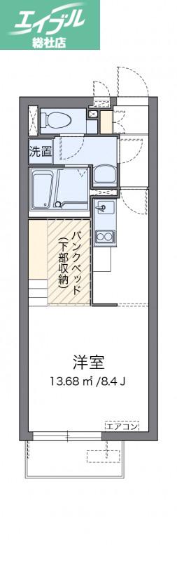 ミランダコンフォート倉敷(ワンルーム/1階)の間取り写真