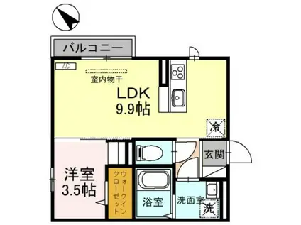 D-ROOM宮原II(1LDK/2階)の間取り写真