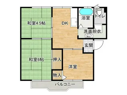 サンライフ柳井 3DK(3DK/1階)の間取り写真