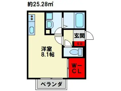  インペリアル大賀IV(ワンルーム/2階)の間取り写真