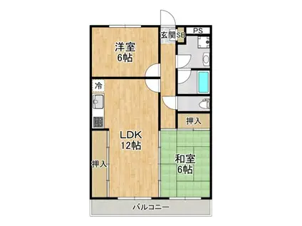 グリーンハイム(2LDK/3階)の間取り写真