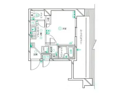 アヴァンティ早稲田(1K/7階)の間取り写真