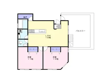 元本郷田口ビルⅡ(2LDK/3階)の間取り写真