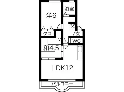 コスモガーデン(2LDK/3階)の間取り写真