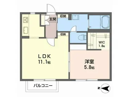 ヴィラFT(1LDK/1階)の間取り写真