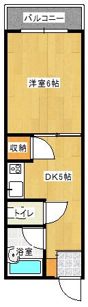 コーポ西原(1DK/4階)の間取り写真