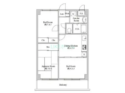 盛大パレス(3DK/5階)の間取り写真