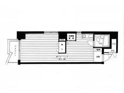 ペア・ライフ2(ワンルーム/2階)の間取り写真