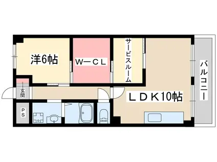 第2サンハイツ(1SLDK/1階)の間取り写真